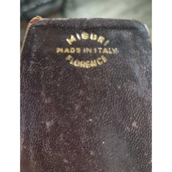 Antique Paper Cigarette Leather Case  Gold, Brown & Black Made In Italy #704 - Picture 6 of 7